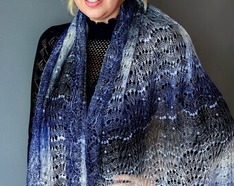 Handmade Embroidered Goat Down Shawl: Elegant Knitted Wrap