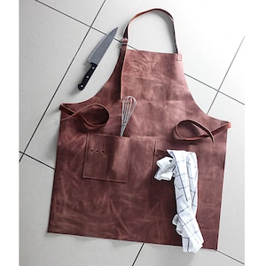 Personalized leather apron Housewarming gift Christmas gifts I do BBQ Kitchen apron Chef gift image 1