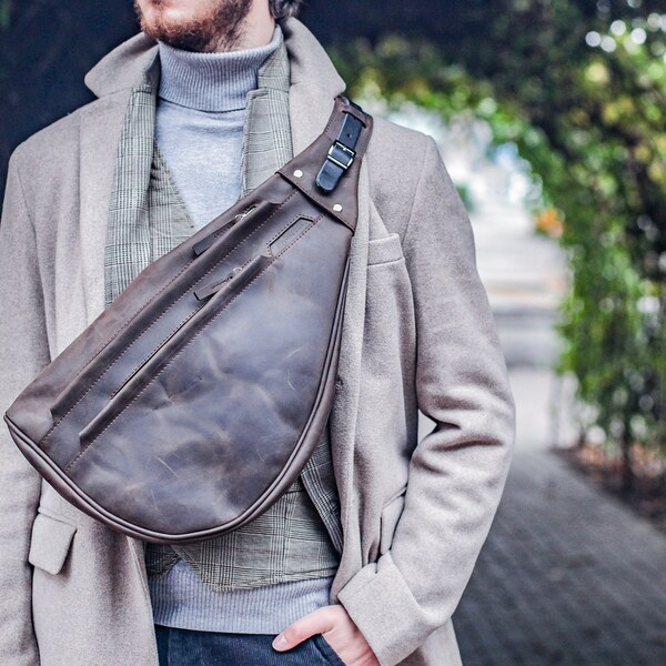 One Strap Mens Bag Etsy