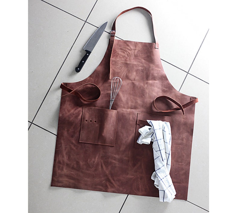 Personalized leather apron Housewarming gift Christmas gifts I do BBQ Kitchen apron Chef gift image 1