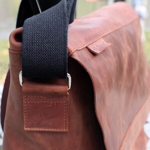 Personalized LEATHER MESSENGER bag men leather briefcase men image 9