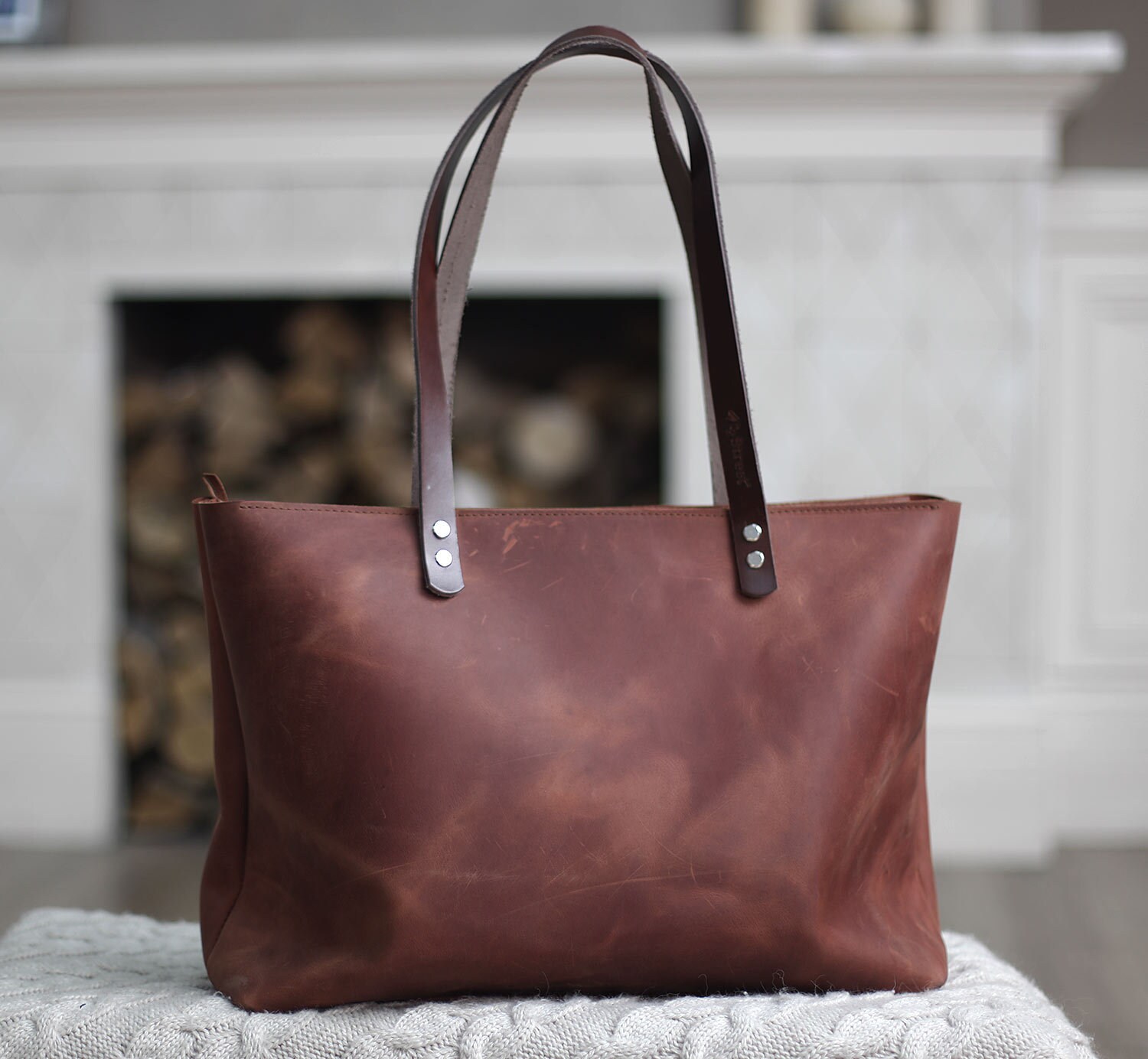Laptop bag women Leather tote with zipper Etsy