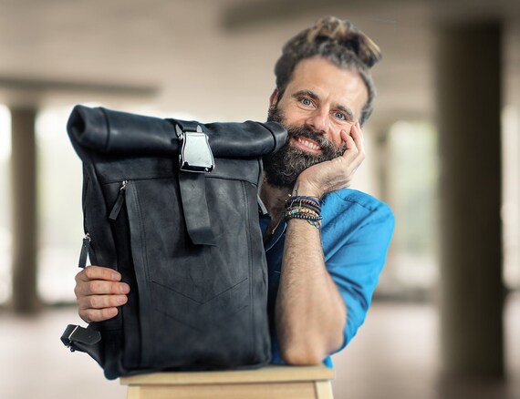 etsy leather backpack