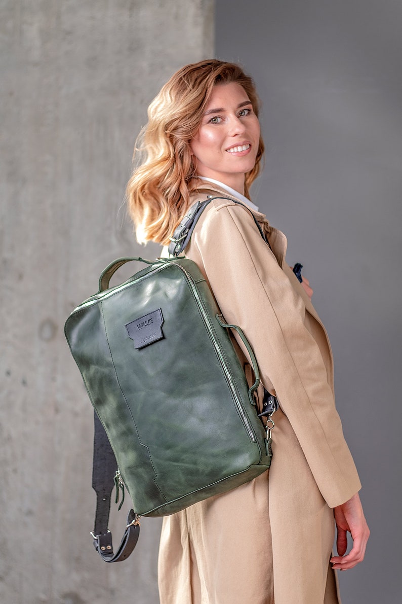 Convertible backpack women, Convertible crossbody backpack, Minimalist backpack image 1