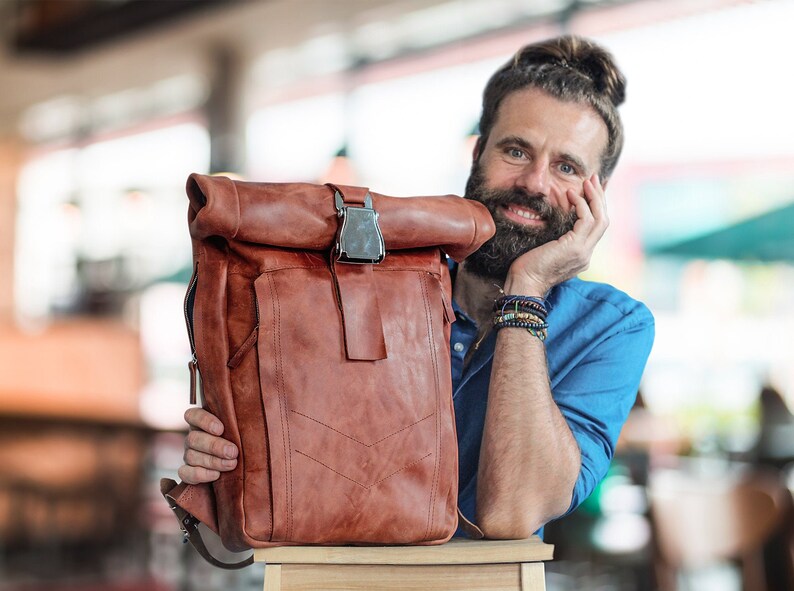 waterproof roll top backpack laptop