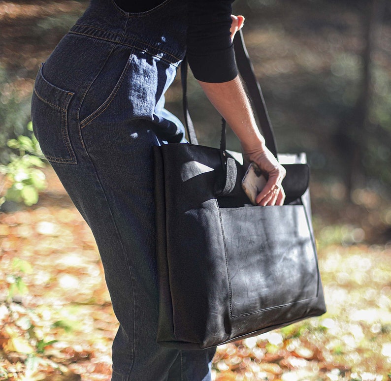 Huge Leather TOTE Bag Extra Large Laptop Bag Personalized Etsy