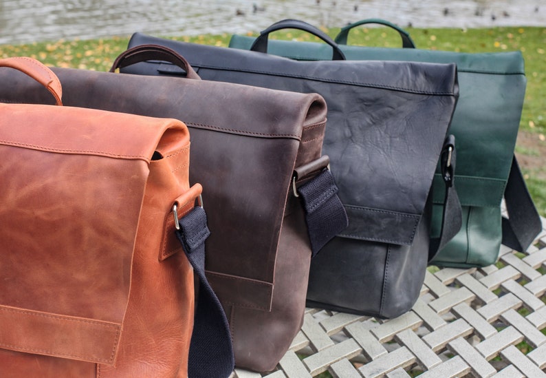 Leder MESSENGER BAG Laptop Bild 6