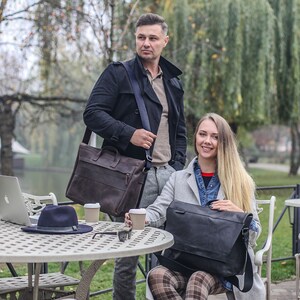 Leder MESSENGER BAG Laptop Bild 5