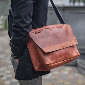 Leder MESSENGER BAG Laptop Bild 2