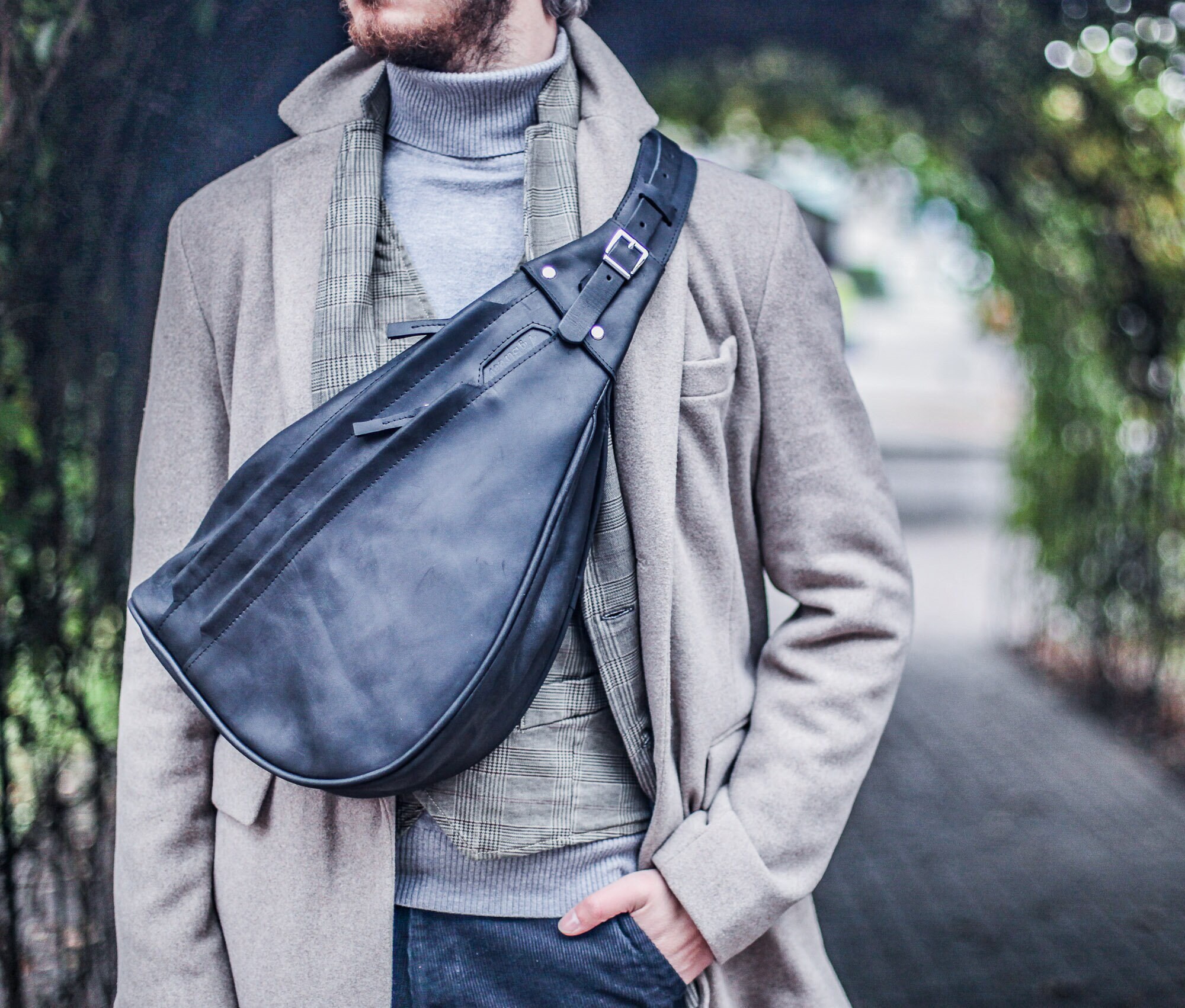 Bolso bandolera hombre, Bolso bandolera negro, Mochila para hombre -   España