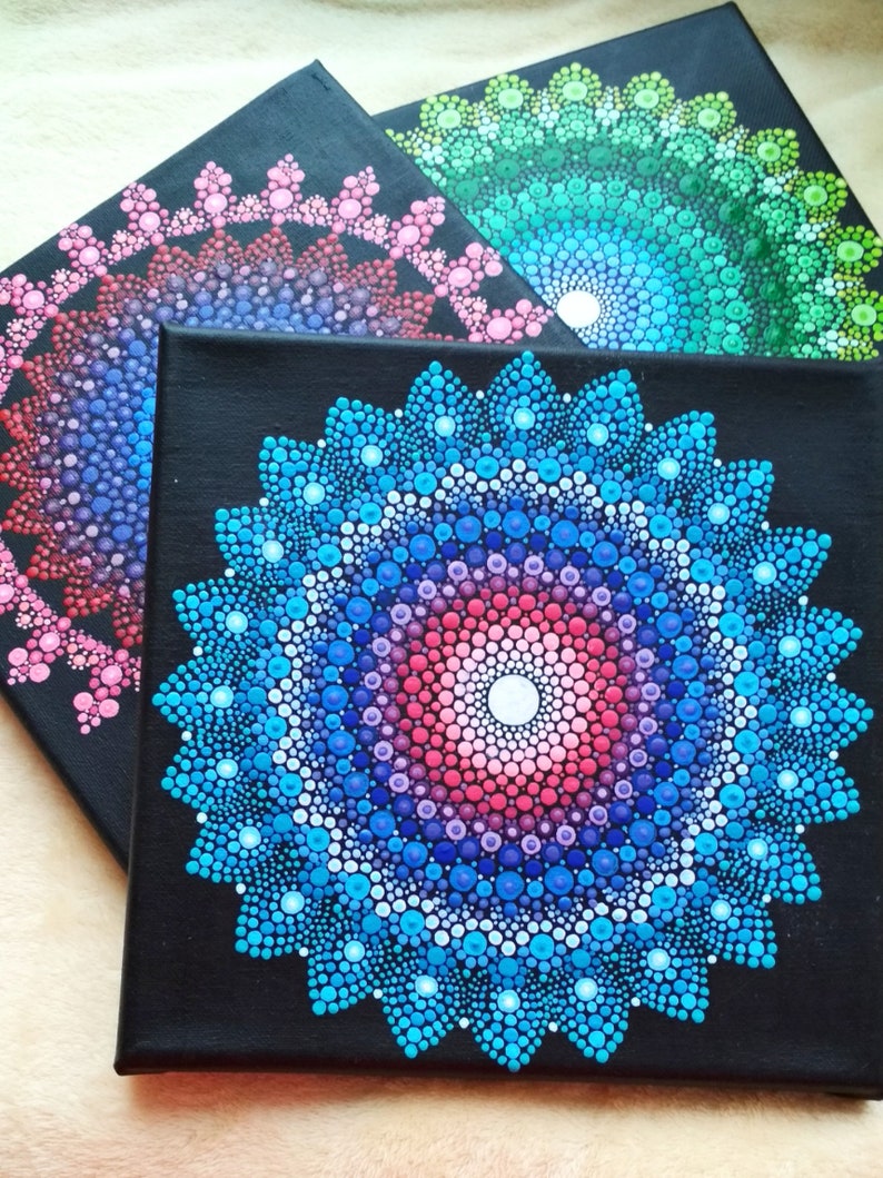 Blue Simple Mandala Embroidery