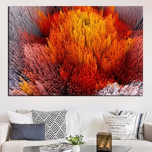 Abstract Canvas Art - 3D Illustration Wall Art Decor - Print on Canvas Ready to Hang - Red Luxury Modern Painting - 3d Abstract Art