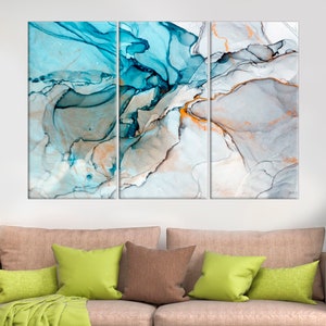 Marble Abstract Drawing on Canvas Multi Panel Canvas Wall Art Abstract Watercolor Prints Multicolor Modern Wall Art  Fashion Home Decor