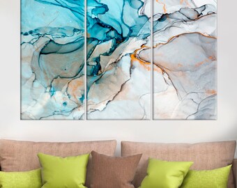 Marble Abstract Drawing on Canvas Multi Panel Canvas Wall Art Abstract Watercolor Prints Multicolor Modern Wall Art  Fashion Home Decor
