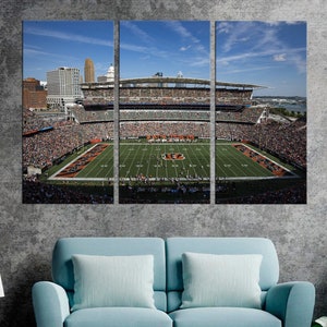 Cincinnati Große Leinwand Kunst, Paul Brown Stadion Leinwand Druck, Stadion Wand Kunst Dekor, Innen Sport Kunst, gerahmtes Poster