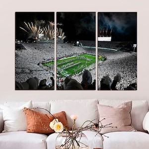 Arte mural grande del estadio Beaver, diseño de impresión en lienzo de la Universidad Estatal de Pensilvania, póster decorativo con impresión deportiva de EE. UU., lienzo estirado enmarcado