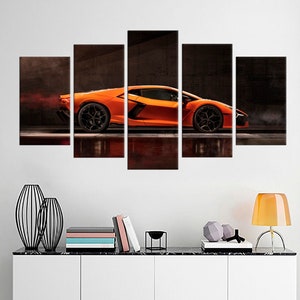 Orange Supercar Framed Canvas Print, Automotive Wall Art,  Lamborghini Cars canvas art, Art for Gifts, Fast Car Gifts, Interior Decor