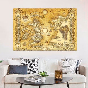 Acotar Map Acotar Karte Druck Der Dorngericht Und Rosen Literarisches Meisterwerk Kunst Leinwand Dekor Poster Kunstwerke