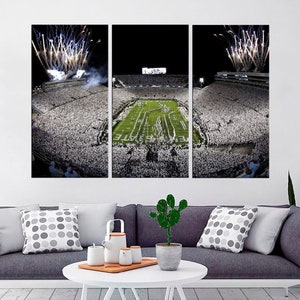 Lienzo enmarcado con arte de Beaver Stadium, impresión en lienzo de deportes de Pensilvania, póster de diseño de arte de pared, decoración para el hogar y la oficina, impresiones de bellas artes