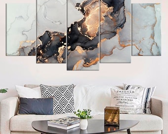 Abstract fluid art painting Large canvas print Marbling wall decor Abstract canvas art Modern wall decor Framed prints Marble home decor