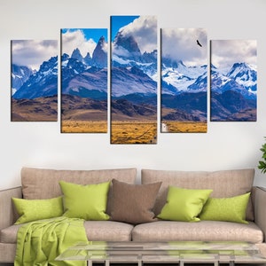 Patagonia Travel Wall Art - Luxury Large Canvas Print - Fitz Roy Mountain Interior Decor - Landscape Picture Artwork - America Decor