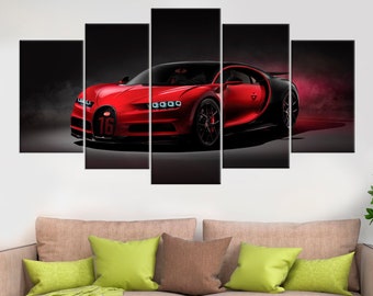 BLUE BUGATTI VEYRON GRAND SPORT NEW A3 CANVAS GICLEE ART PRINT POSTER