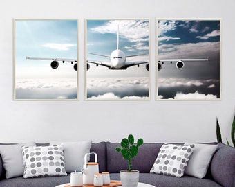 Airplane Photo Print Set of 3: Aviation Travel Decor (Digital Download)