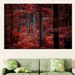 Large Red Forest Canvas Print, Tree Leaves Modern Wall Art, Landscape ...