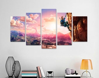The Legend of Zelda grote muurkunst set decor gameposter Breath of the Wild canvas print gamekarakter ingelijste prints kinderkamer decor