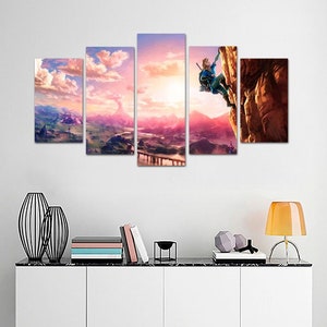 The Legend of Zelda Large Wall Art Set Decor Game Poster Breath of the Wild Canvas Print game character Framed Prints Kids room decor