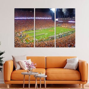 Clemson Memorial Stadium muurkunst, ingelijste canvasprint, cadeau-idee voor kantoor- of huisdecoratie, fine art prints