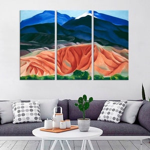 Black Mesa Landscape Reproduction Wall Art, Georgia O&#39;Keeffe Canvas Print, Nature Landscape Art, Print Decor for Home, Mountains Classic Art