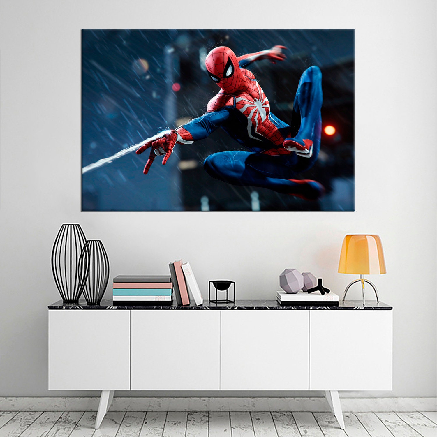 Spiderman Framed Art Poster Set Marvel Spiderman Giclee Print Etsy