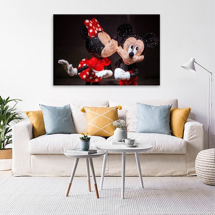 Diamond Dot, Wall Art, Mickey and Minnie Mouse, Disney, Completed