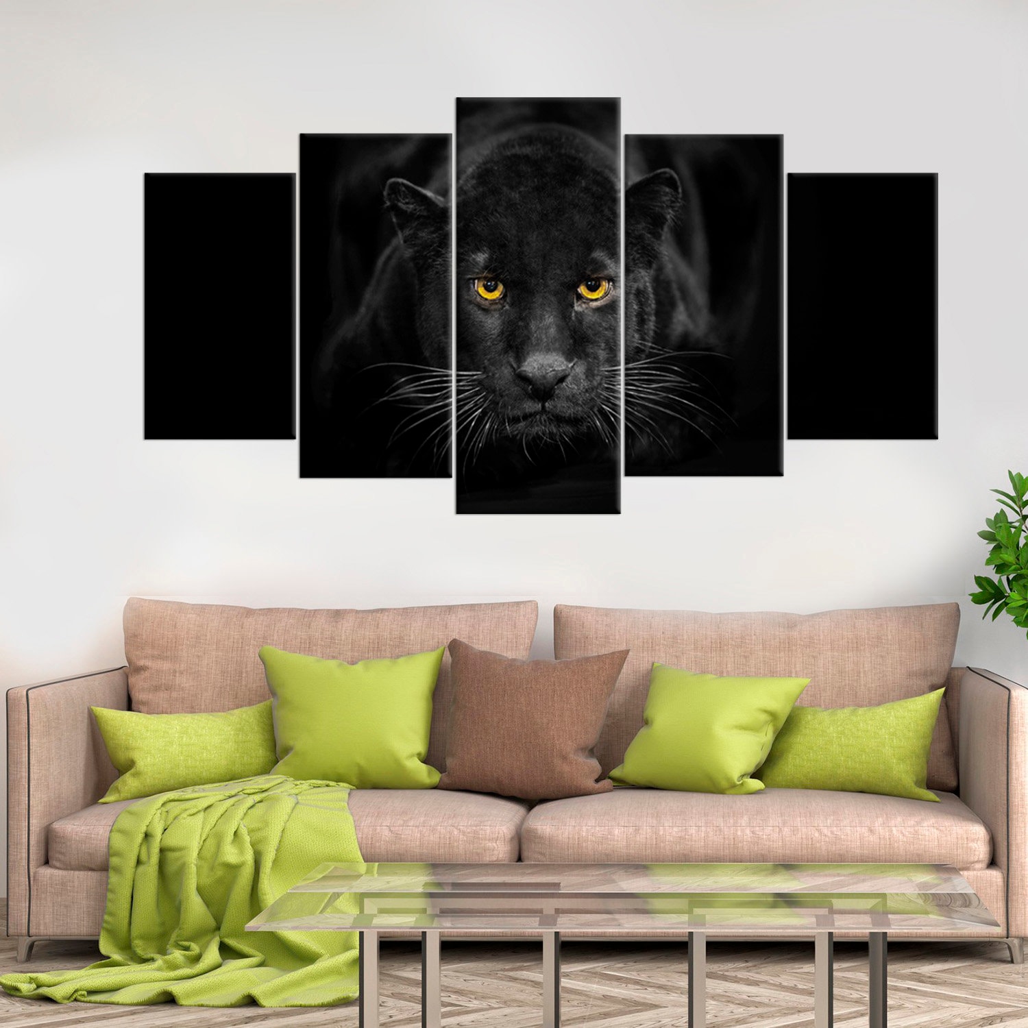 Black Panther Framed Canvas Print Animal Wall Art Leopard Wild | Etsy