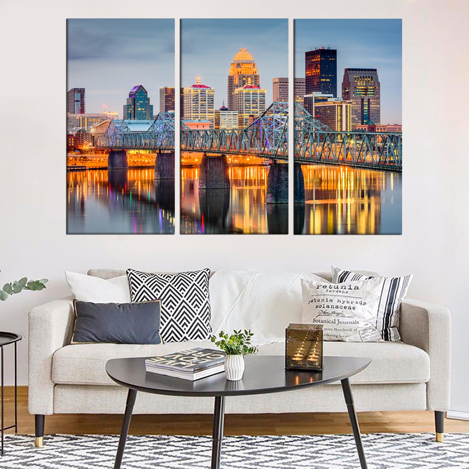 Louisville Kentucky Wall Art Decor City Print on Canvas Etsy