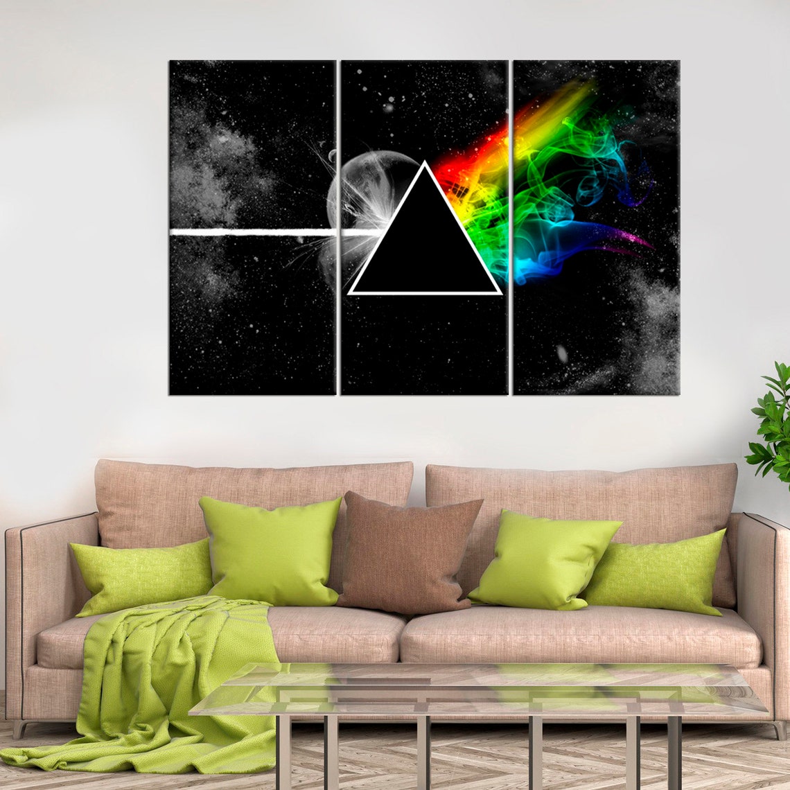 Pink Floyd Wall Art Canvas Print Office Wall Decor Dark Side Etsy