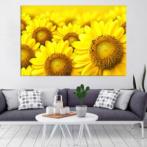Yellow Sunflower Wall Art Nature Art Painting Decor Floral - Etsy