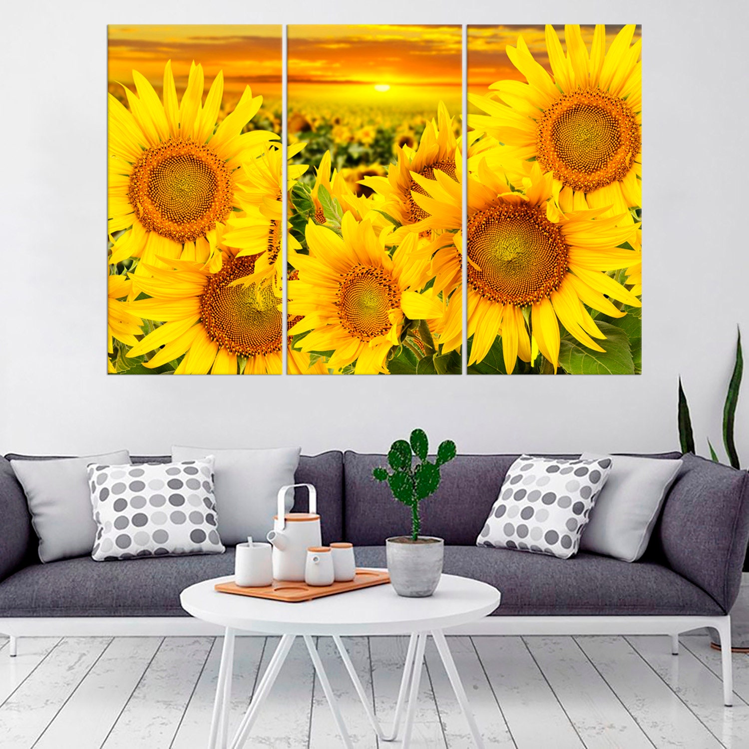 Sunflowers Canvas Prints Wall Art Landscape Sunflower Canvas | Etsy