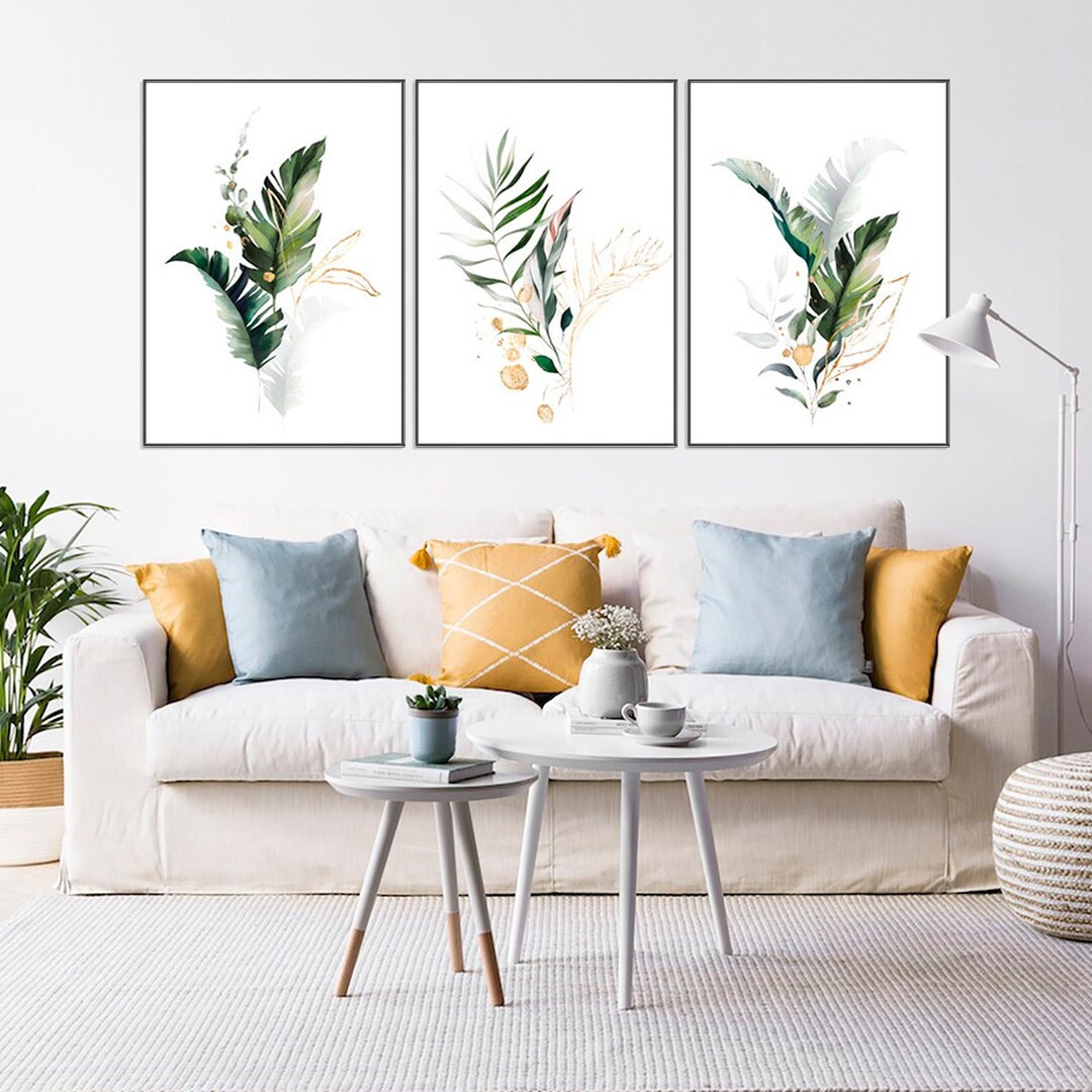 Watercolor Green Tropic Leaves Set of 3 Botanical Print - Etsy