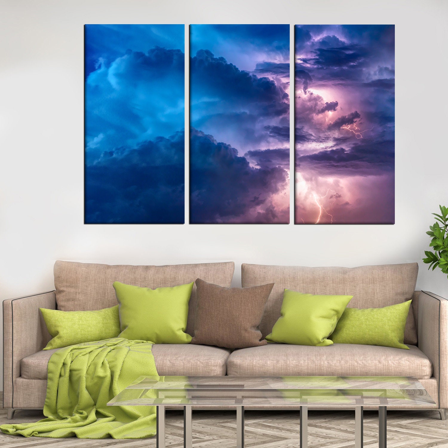 Thunderstorm Poster Lightning Framed Wall Art Sky Clouds Print on ...
