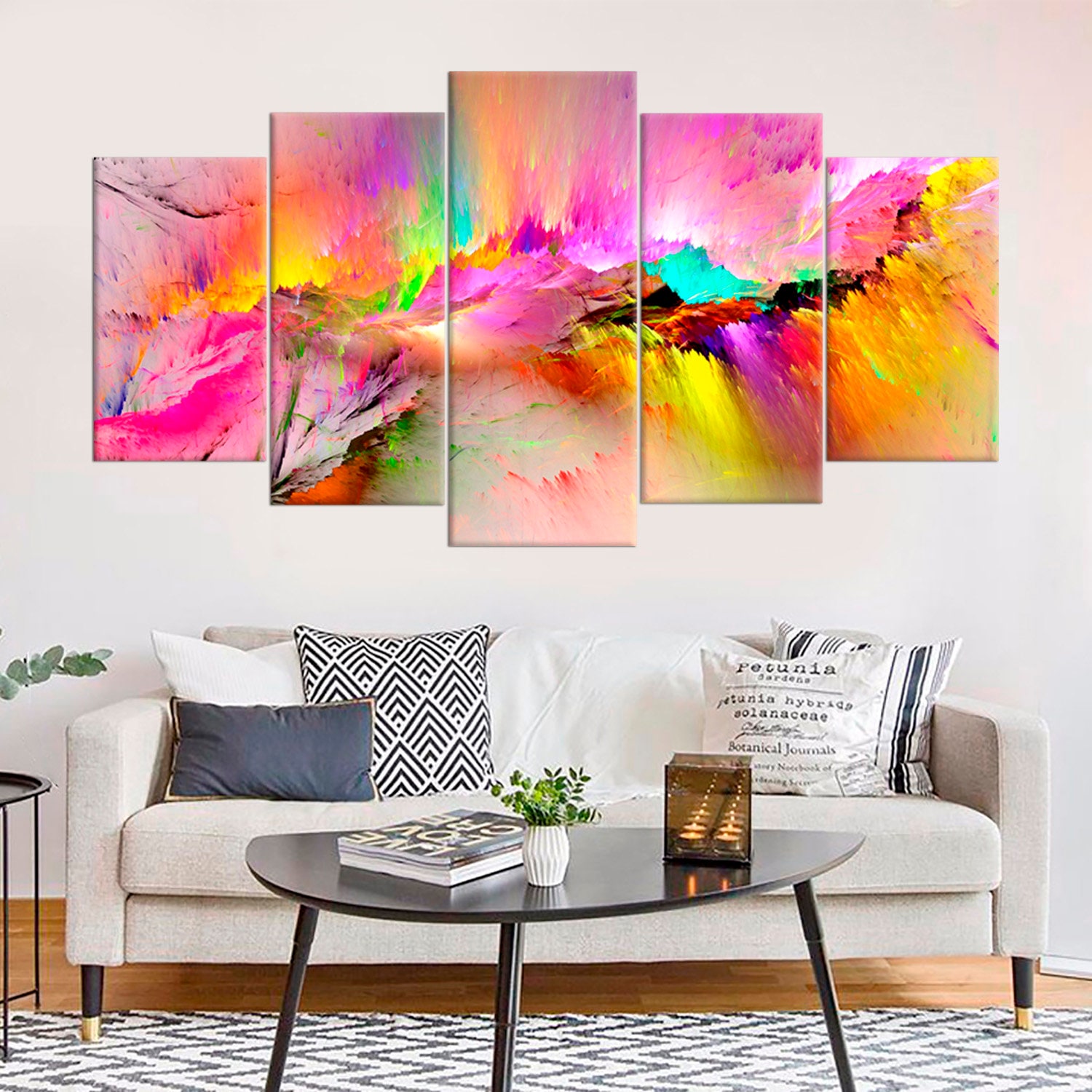 Colorful Abstract Painting Splash Wall Art Decor Canvas Wall | Etsy