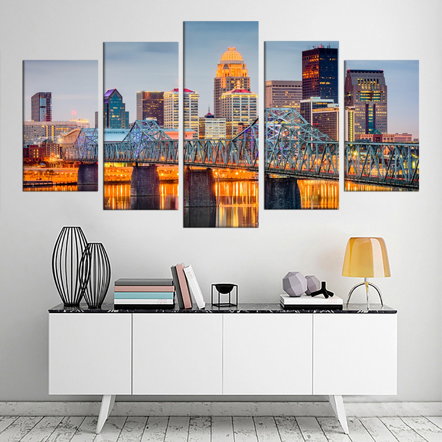 Louisville Kentucky Wall Art Decor City Print on Canvas Etsy
