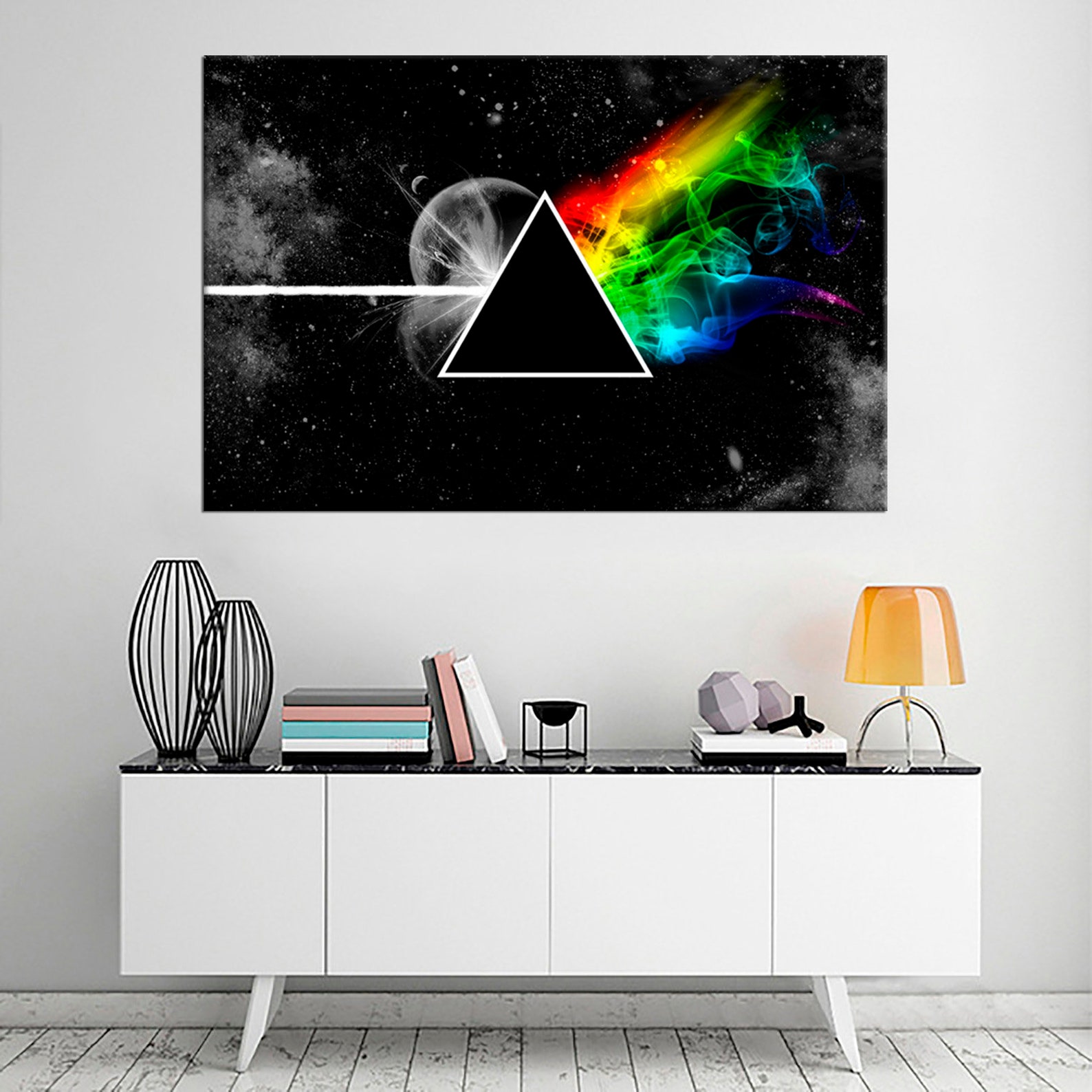 Pink Floyd Wall Art Canvas Print Office Wall Decor Dark Side Etsy