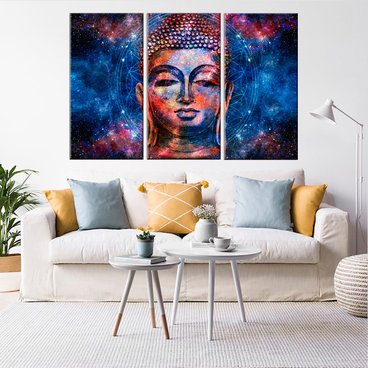 Buddha Face Wall Art Spiritual Asian Canvas Print Religion - Etsy