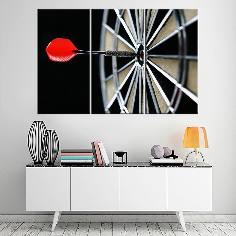 Target Darts Wall Art Motivational Canvas Bullseye Aim Print | Etsy