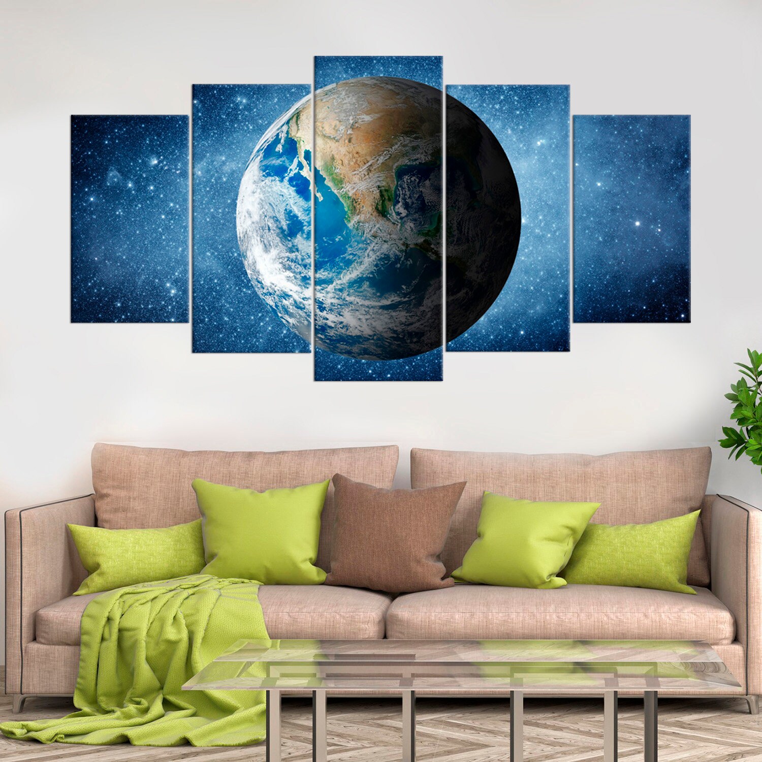 Earth Large Canvas Print Earth From Space Wall Art Etsy