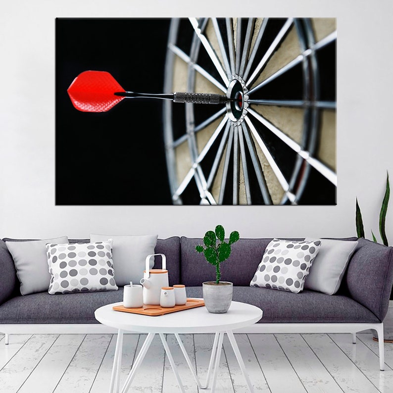 Target Darts Wall Art Motivational Canvas Bullseye Aim Print | Etsy