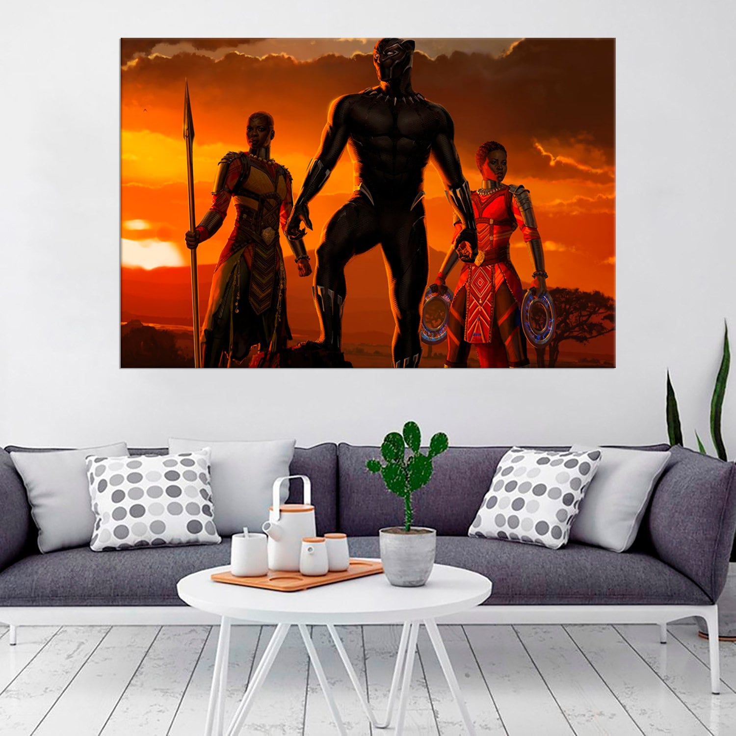 Black Panther Marvel Room Decor Poster 5 Piece Large Canvas Etsy