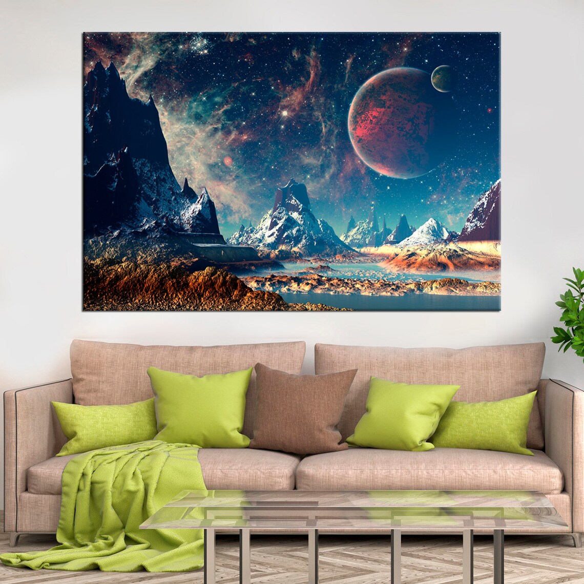 Space Broken Alien Landscape Space Galaxy Wall Art Nursery Wall Art ...